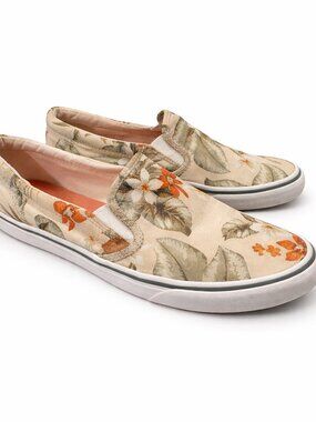Keds Floral Slip-On Sneakers – Women’s 7.5 – Cream Botanical Print – Very Good